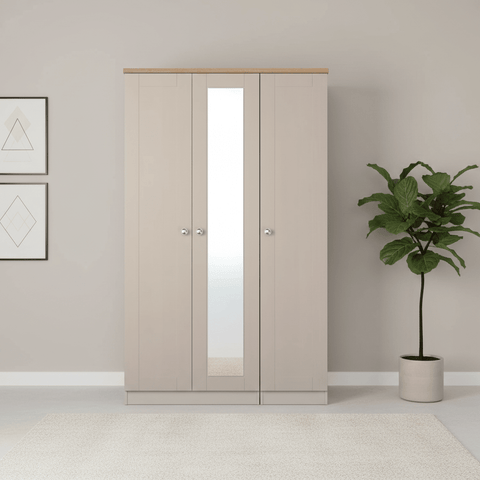 Sussex 3 Door Wardrobe – Kashmir Matt with Mirror