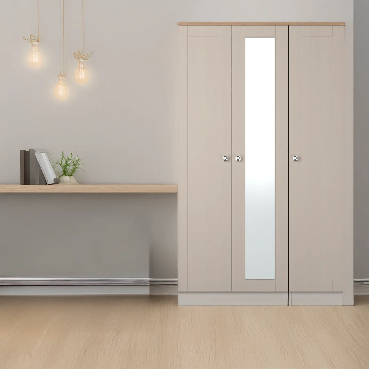 Sussex 3 Door Wardrobe – Kashmir Matt with Mirror