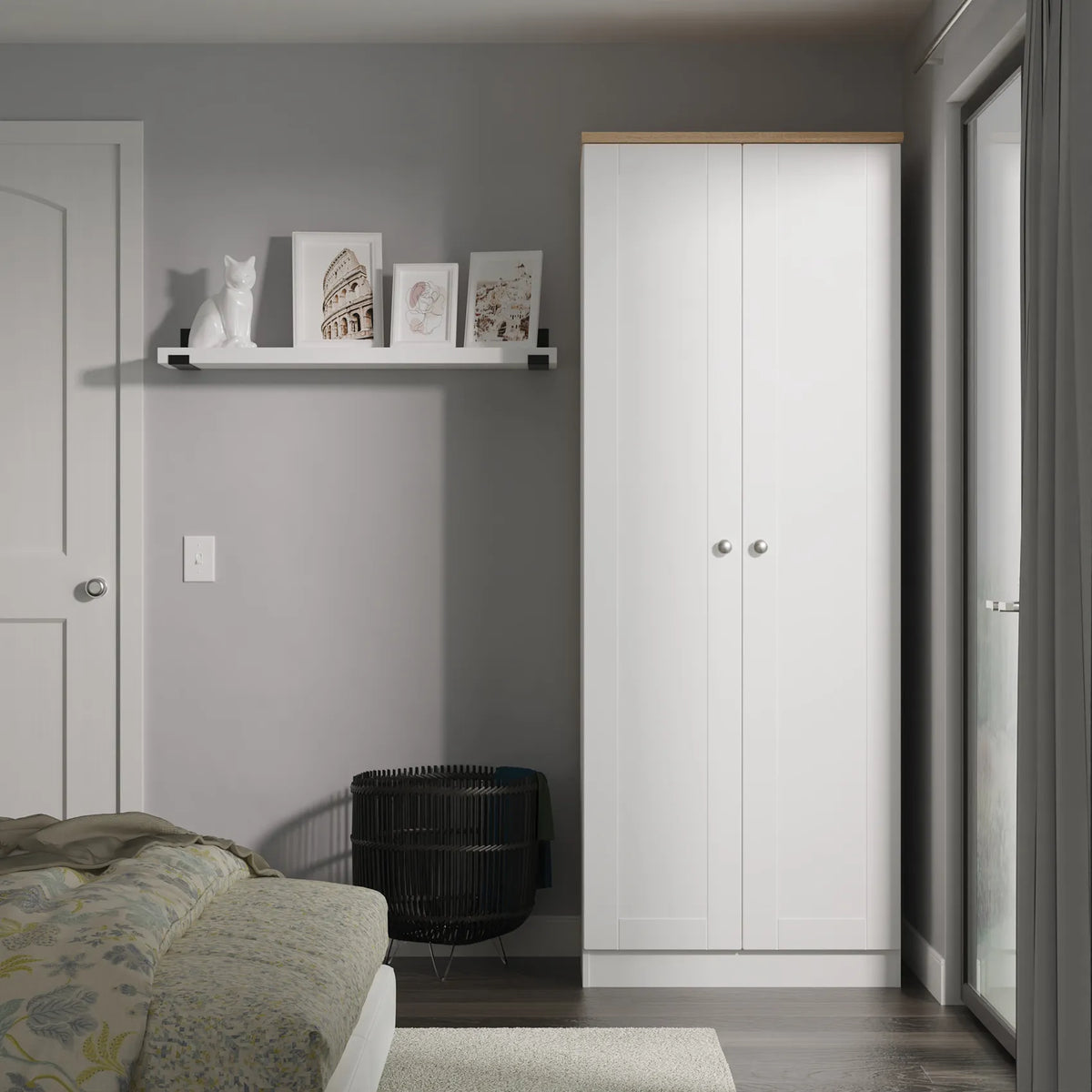 Sussex Double Wardrobe – Ash White - Pendle Village Furniture