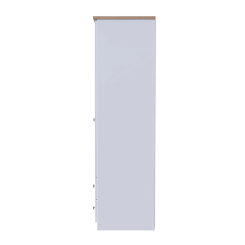 Sussex Double Wardrobe with 2 Drawers – Ash White
