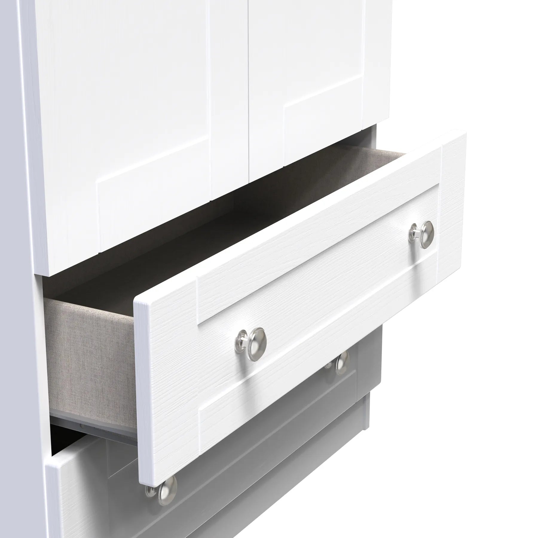 Sussex Double Wardrobe with 2 Drawers – Ash White