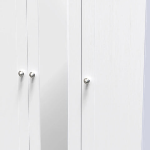 Sussex 3 Door Wardrobe – Ash White with Mirror