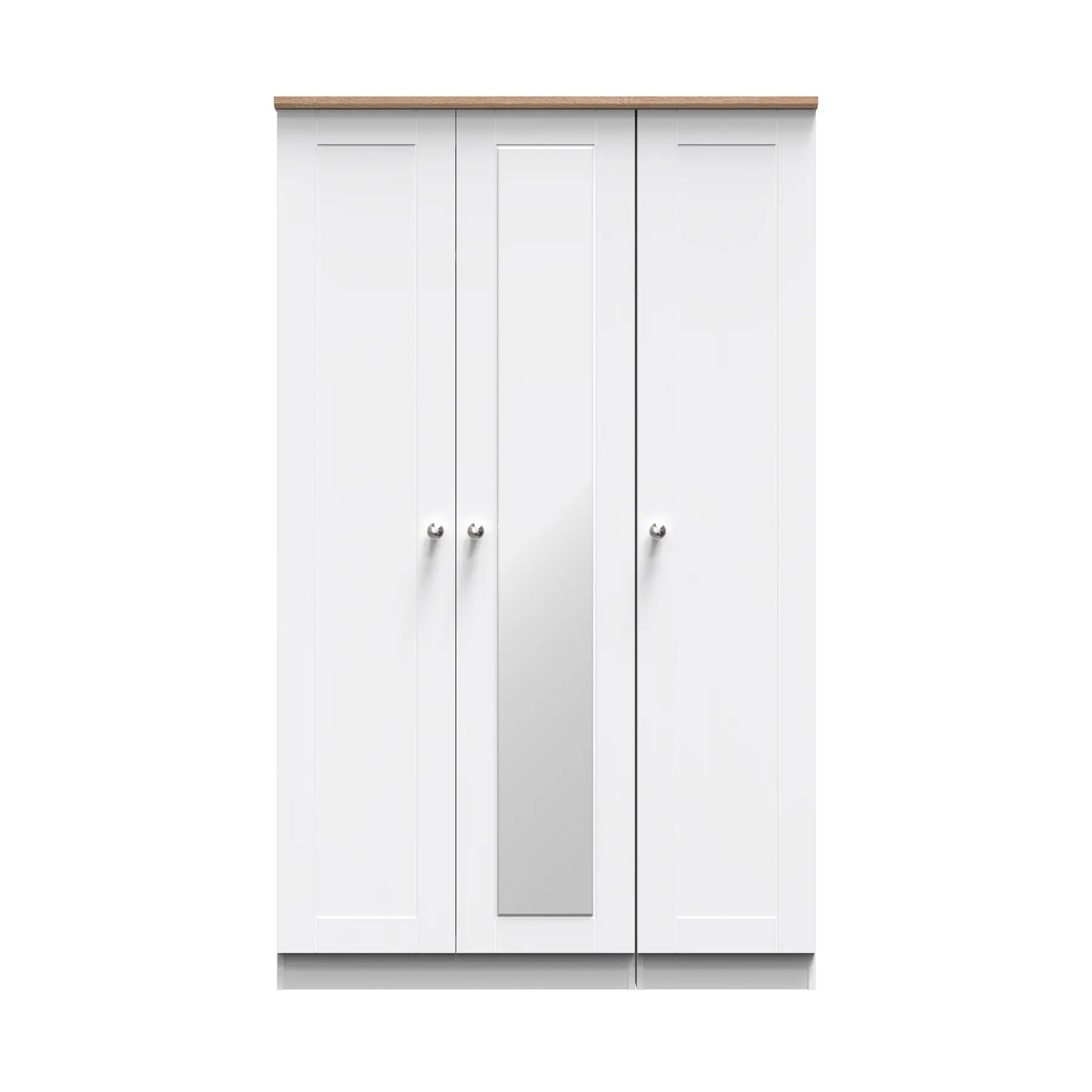 Sussex 3 Door Wardrobe – Ash White with Mirror