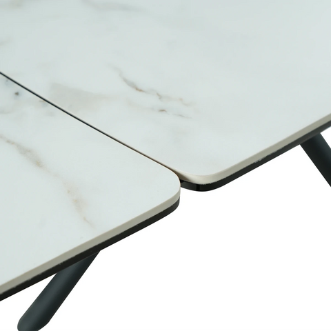 Sydney White Ceramic Extending Dining Table 1.2M–1.8M