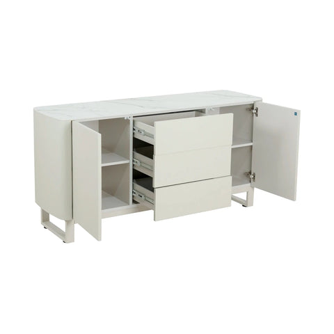 Sydney Oyster Ceramic Top 2 Door 3 Drawer Sideboard - W150cm
