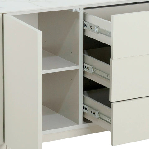 Sydney Oyster Ceramic Top 2 Door 3 Drawer Sideboard - W150cm
