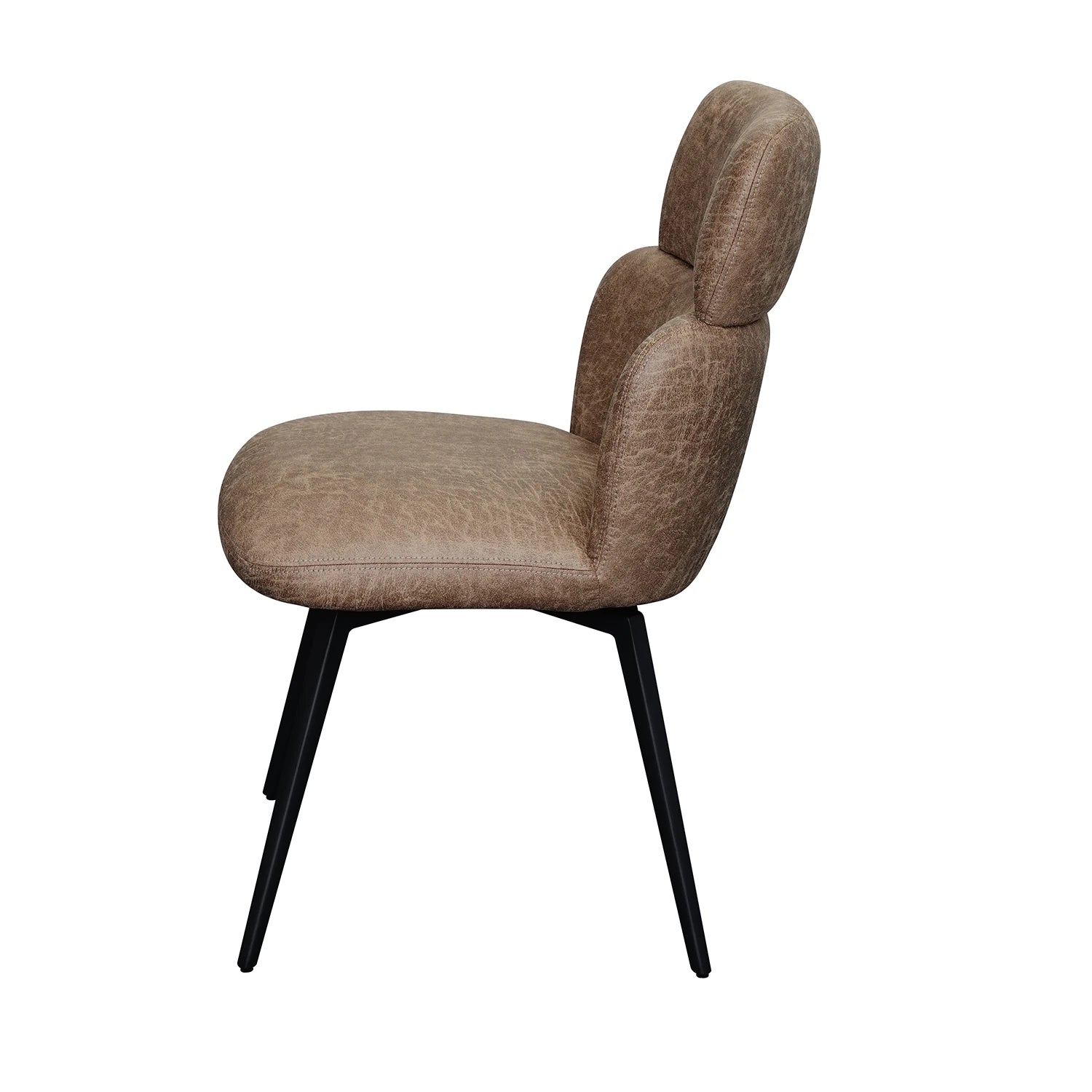 Sydney PU Leather Dining Chairs Set of 6 with Black Legs