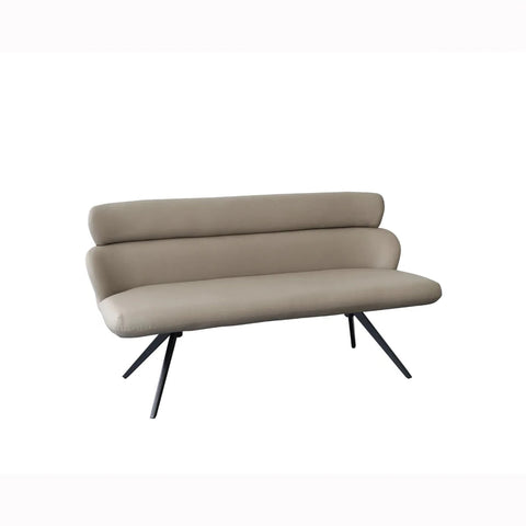Sydney Taupe Faux Leather High Back Dining Bench