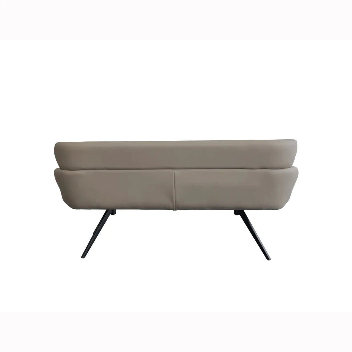 Back view of Sydney Taupe Faux Leather High Back Dining Bench