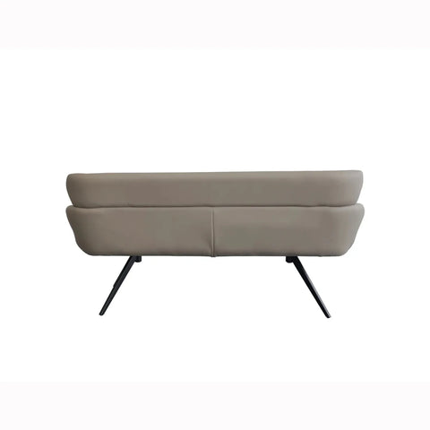 Back view of Sydney Taupe Faux Leather High Back Dining Bench