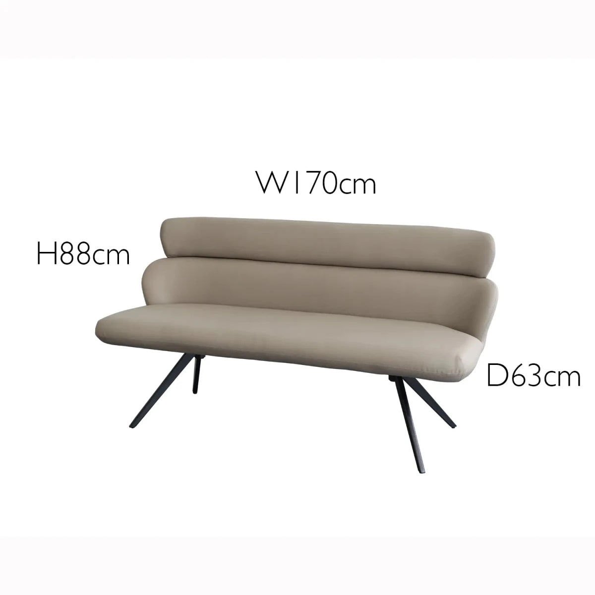 Sydney Taupe Faux Leather High Back Dining Bench Dimensions 
