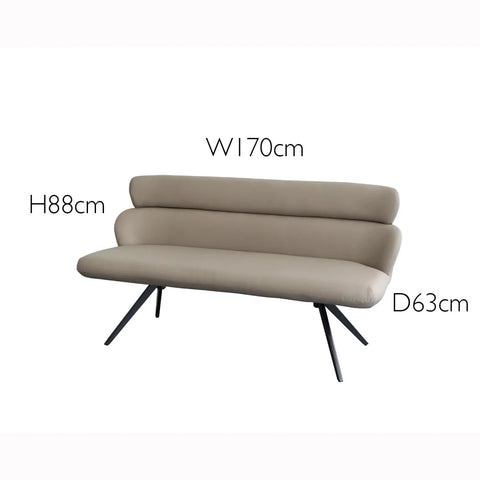 Sydney Taupe Faux Leather High Back Dining Bench Dimensions 