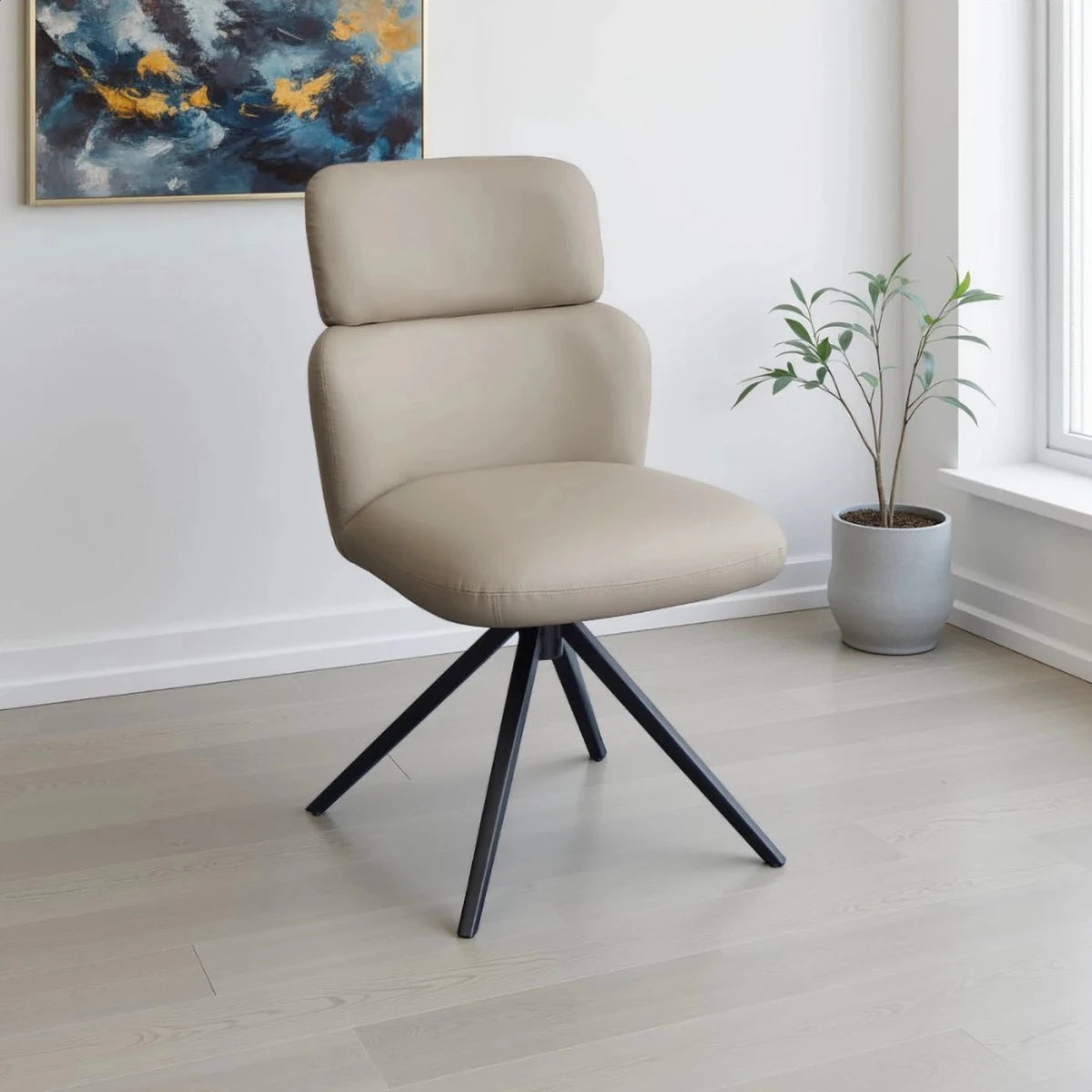 Sydney Taupe PU Swivel Dining Chair - Set of 4
