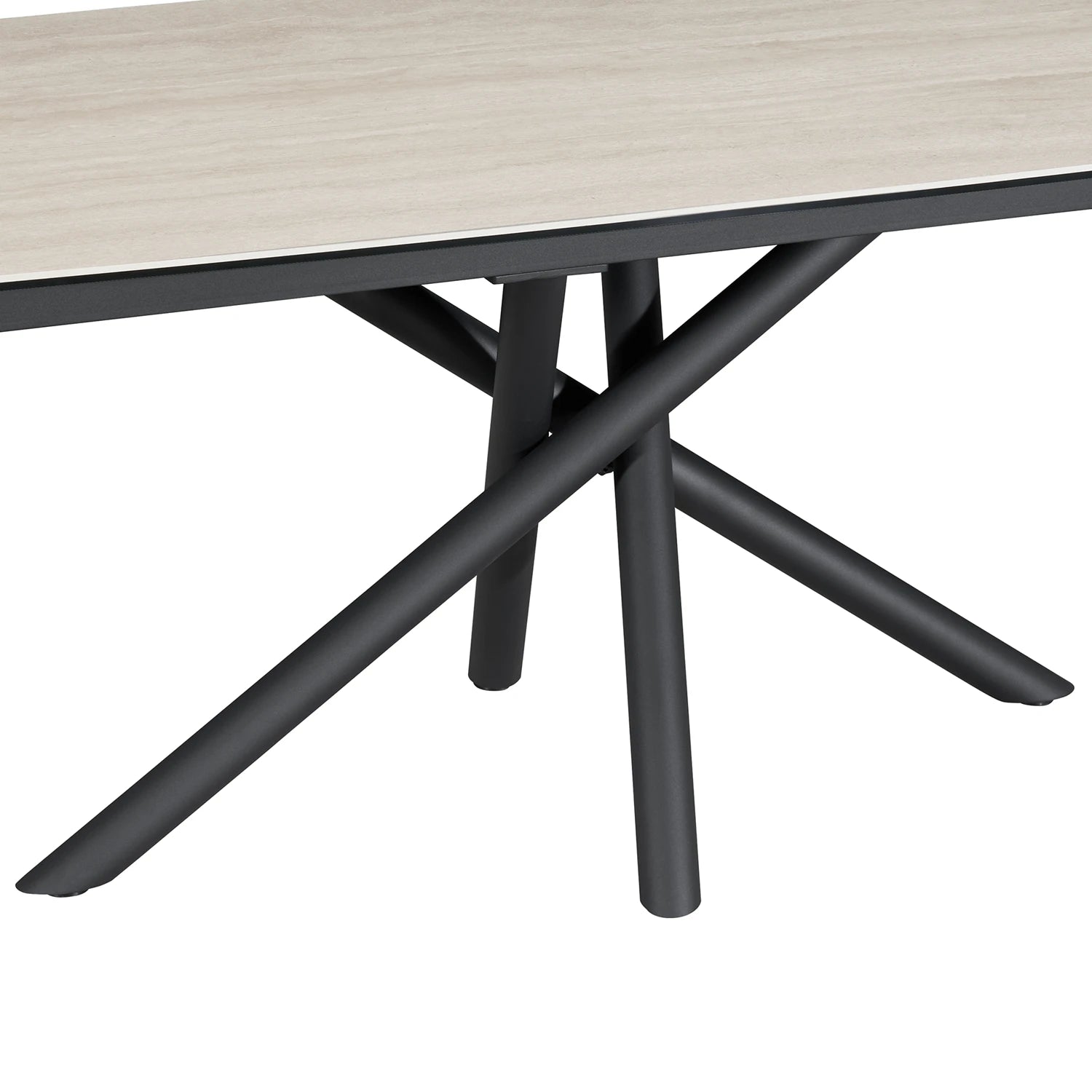 Close up of Base of Sydney Travertine Ceramic Extending Dining Table 160–240cm