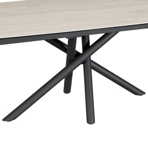 Close up of Base of Sydney Travertine Ceramic Extending Dining Table 160–240cm