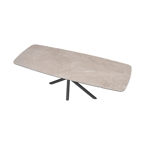 Sydney Warm Mocha Ceramic Extending Dining Table with Bench & Chairs
