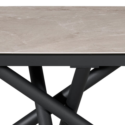 Sydney Warm Mocha Ceramic Extending Dining Table with Bench & Chairs