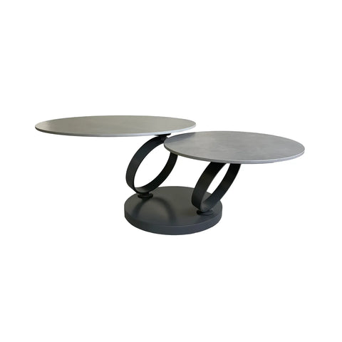 Synchrono Matte Grey Ceramic Swivel Extending Coffee Table - Pendle Village Furniture