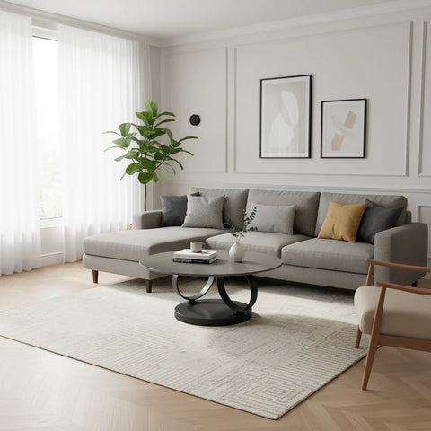 Synchrono Matte Grey Ceramic Swivel Extending Coffee Table - Pendle Village Furniture