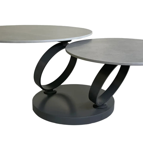 Synchrono Matte Grey Ceramic Swivel Extending Coffee Table - Pendle Village Furniture