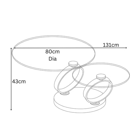 Synchrono Matte Grey Ceramic Swivel Extending Coffee Table - Pendle Village Furniture