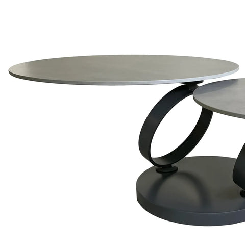 Synchrono Matte Grey Ceramic Swivel Extending Coffee Table - Pendle Village Furniture