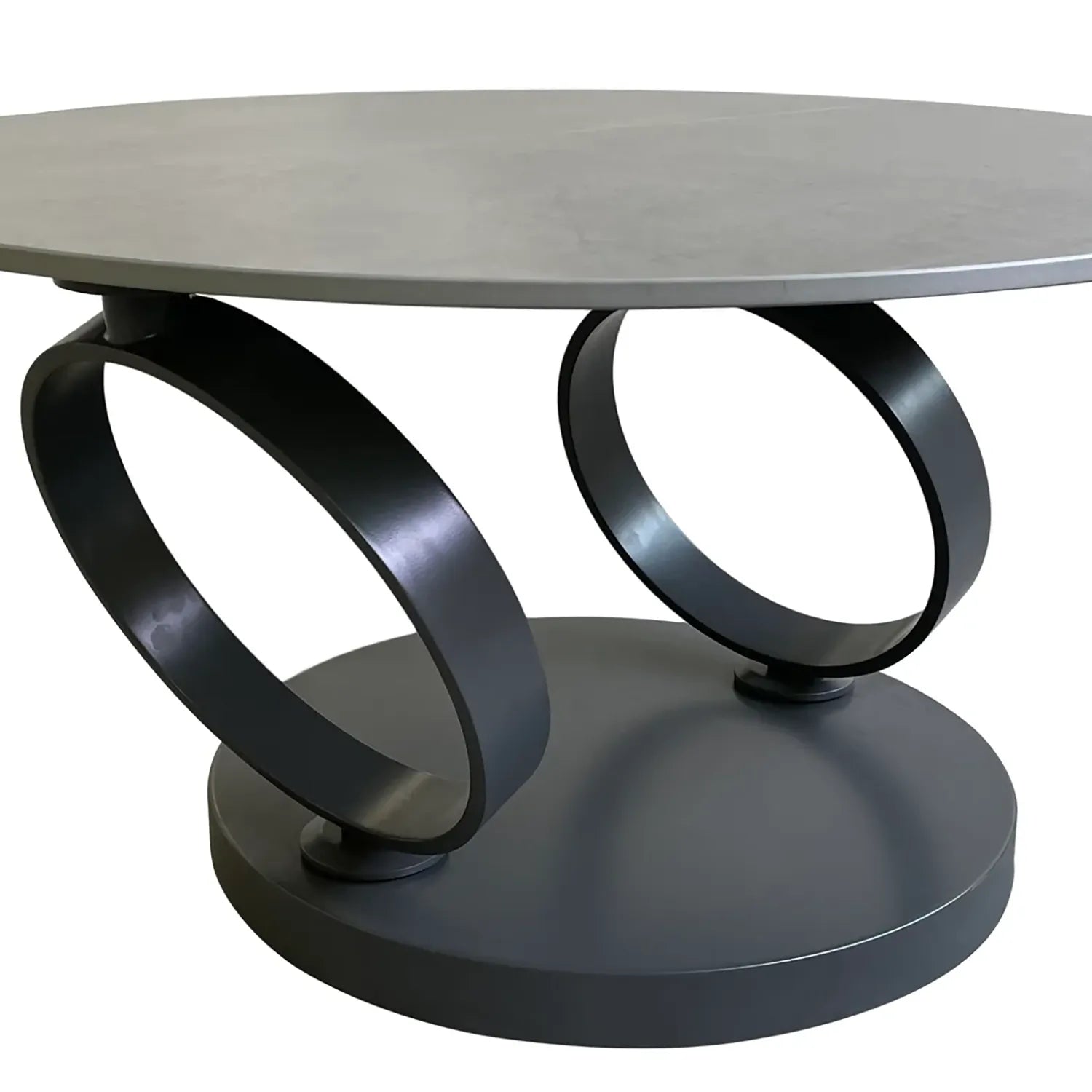 Synchrono Matte Grey Ceramic Swivel Extending Coffee Table - Pendle Village Furniture