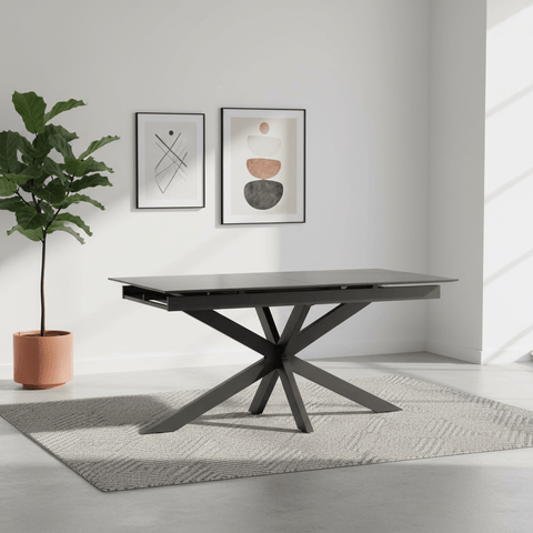 Riley Graphite Sintered Stone Extending Dining Table