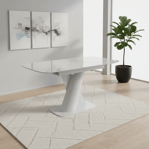 Lorenzano Light Grey Extending Dining Table 130–170cm