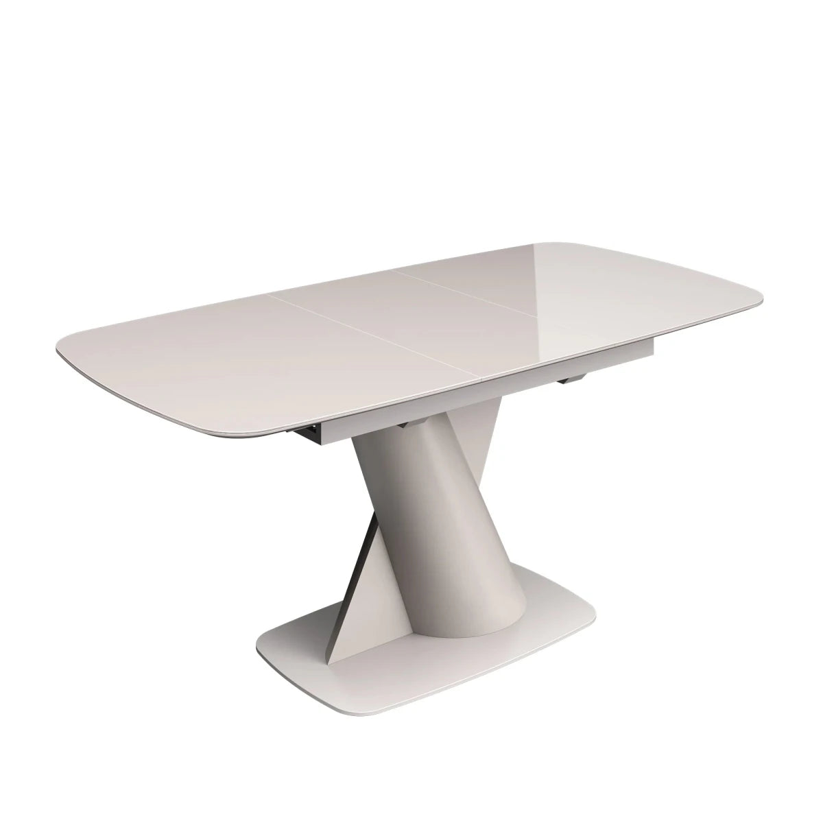 Lorenzano taupe extending dining table extended to 170cm