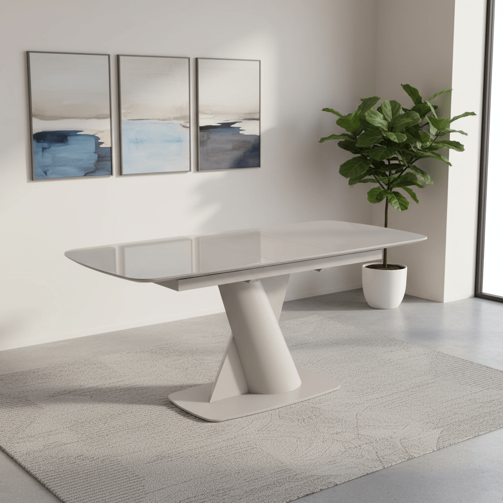 Lorenzano Taupe Extending Dining Table - W160 to 200cm