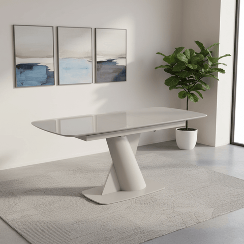 Lorenzano Taupe Extending Dining Table - W160 to 200cm