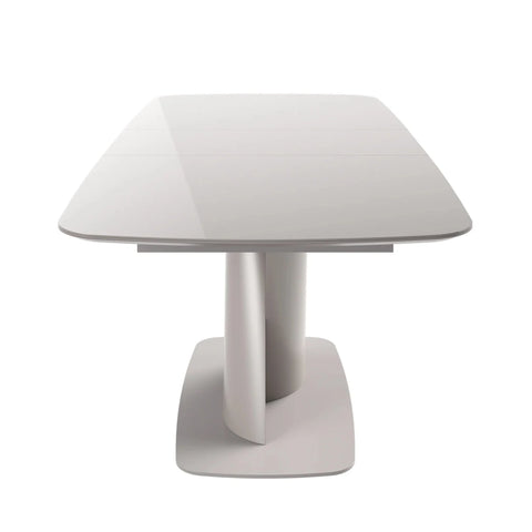 Lorenzano extending dining table in taupe extended to 200cm Side View