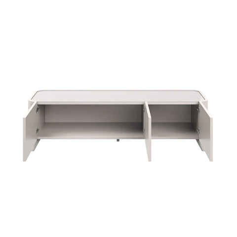 Lorenzano Taupe TV Unit - open doors