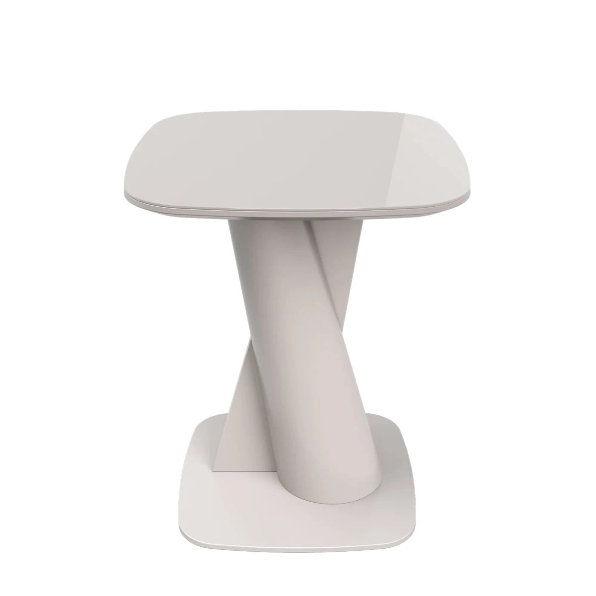 Lorenzano Taupe Side Table pedestal base