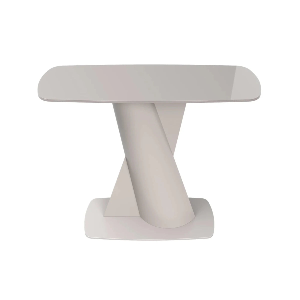 Lorenzano Taupe Console Table pedestal base