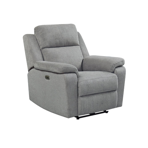 Travis Grey Fabric Power Recliner Armchair - Pendle Village Furniture