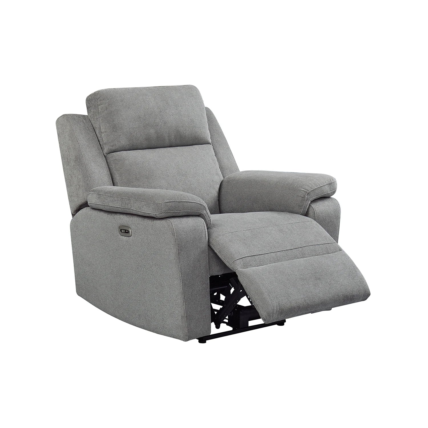 Travis Grey Fabric Power Recliner Armchair - Pendle Village Furniture