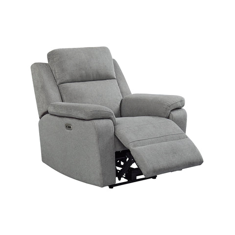 Travis Grey Fabric Power Recliner Armchair - Pendle Village Furniture