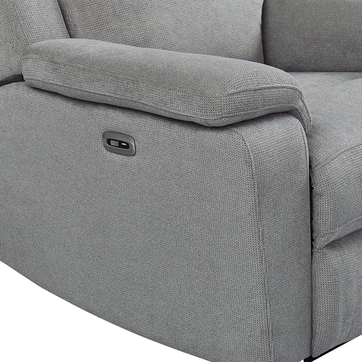 Travis Grey Fabric Power Recliner Armchair - Pendle Village Furniture