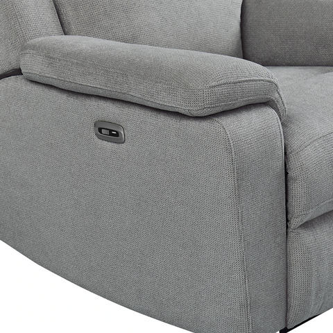 Travis Grey Fabric Power Recliner Armchair - Pendle Village Furniture