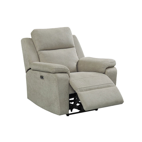 Travis Taupe Fabric Power Recliner Armchair - Pendle Village Furniture