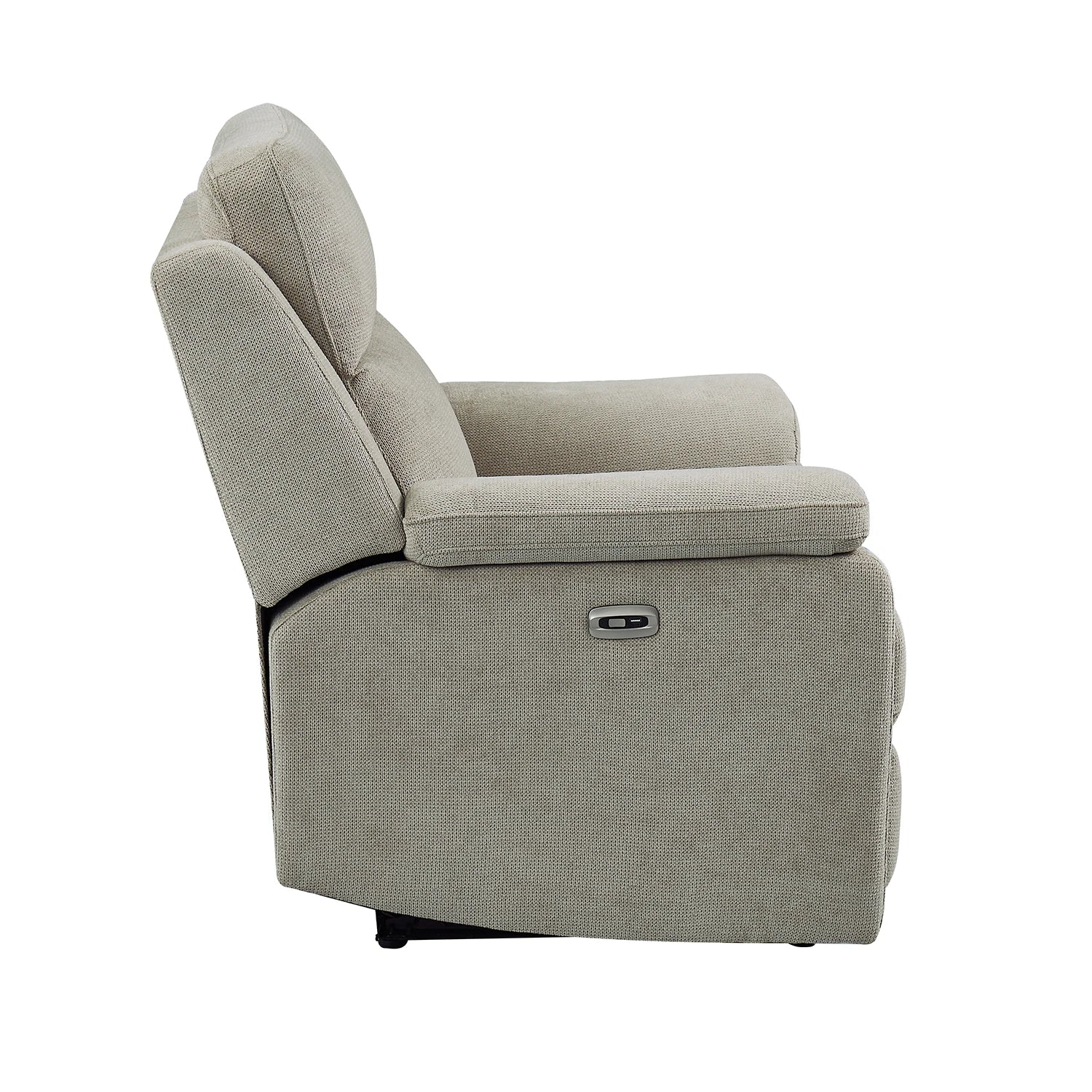 Travis Taupe Fabric Power Recliner Armchair - Pendle Village Furniture