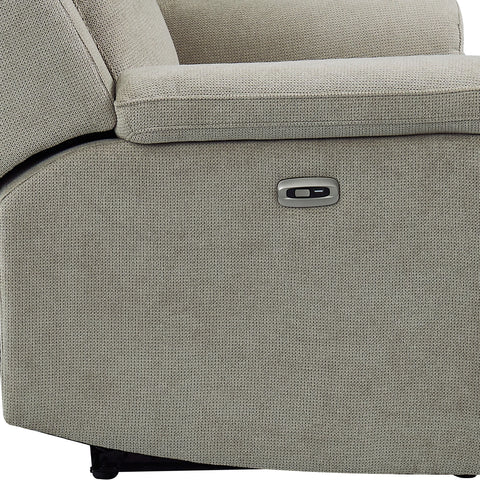 Travis Taupe Fabric Power Recliner Armchair - Pendle Village Furniture