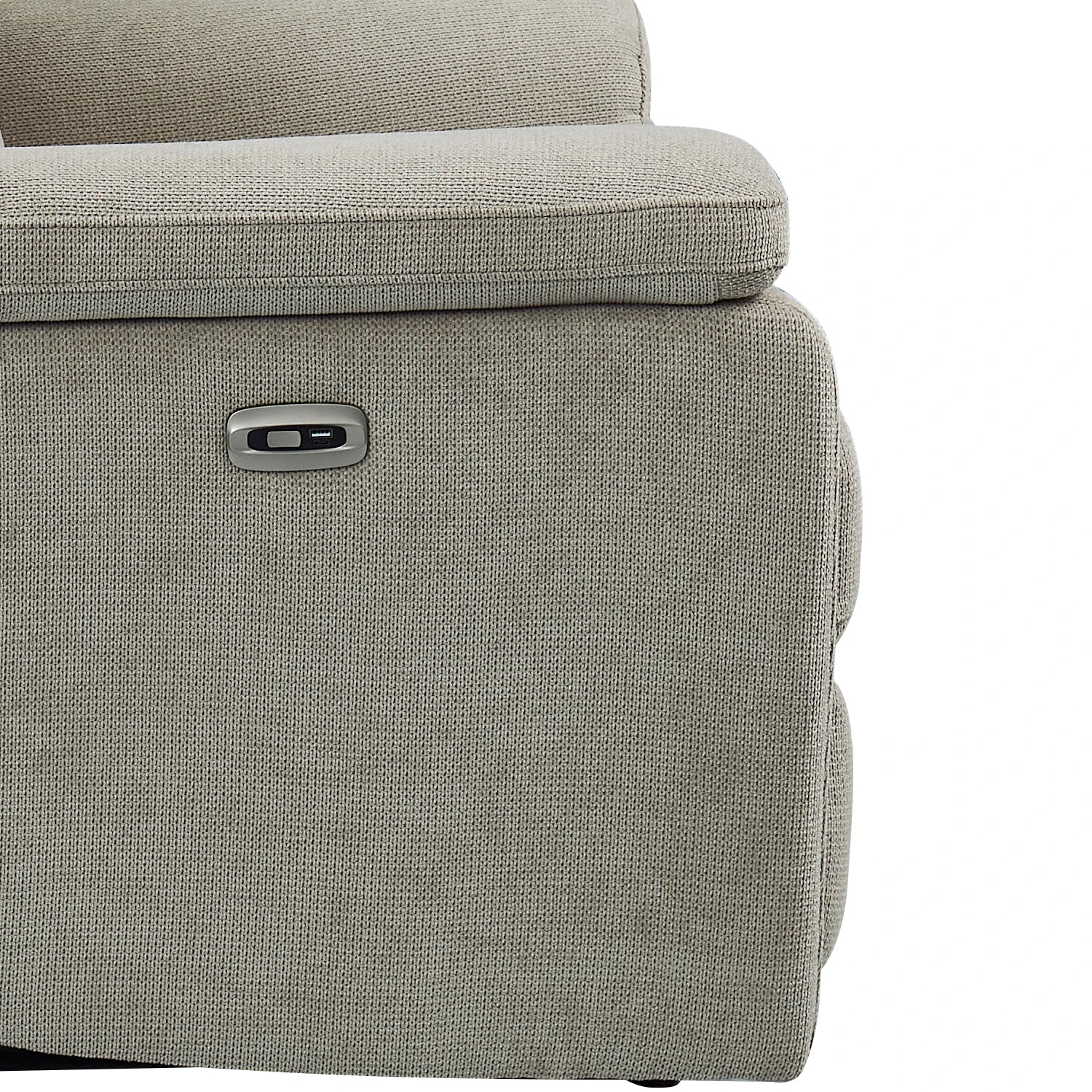 Travis Taupe Fabric Power Recliner Armchair - Pendle Village Furniture