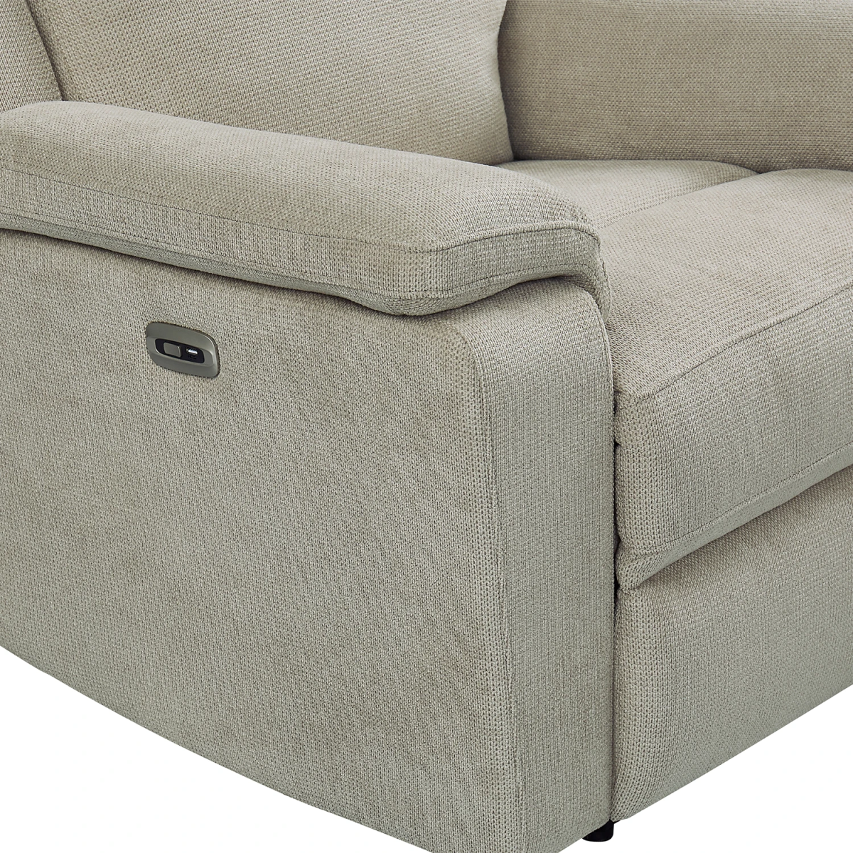 Travis Taupe Fabric Power Recliner Armchair - Pendle Village Furniture