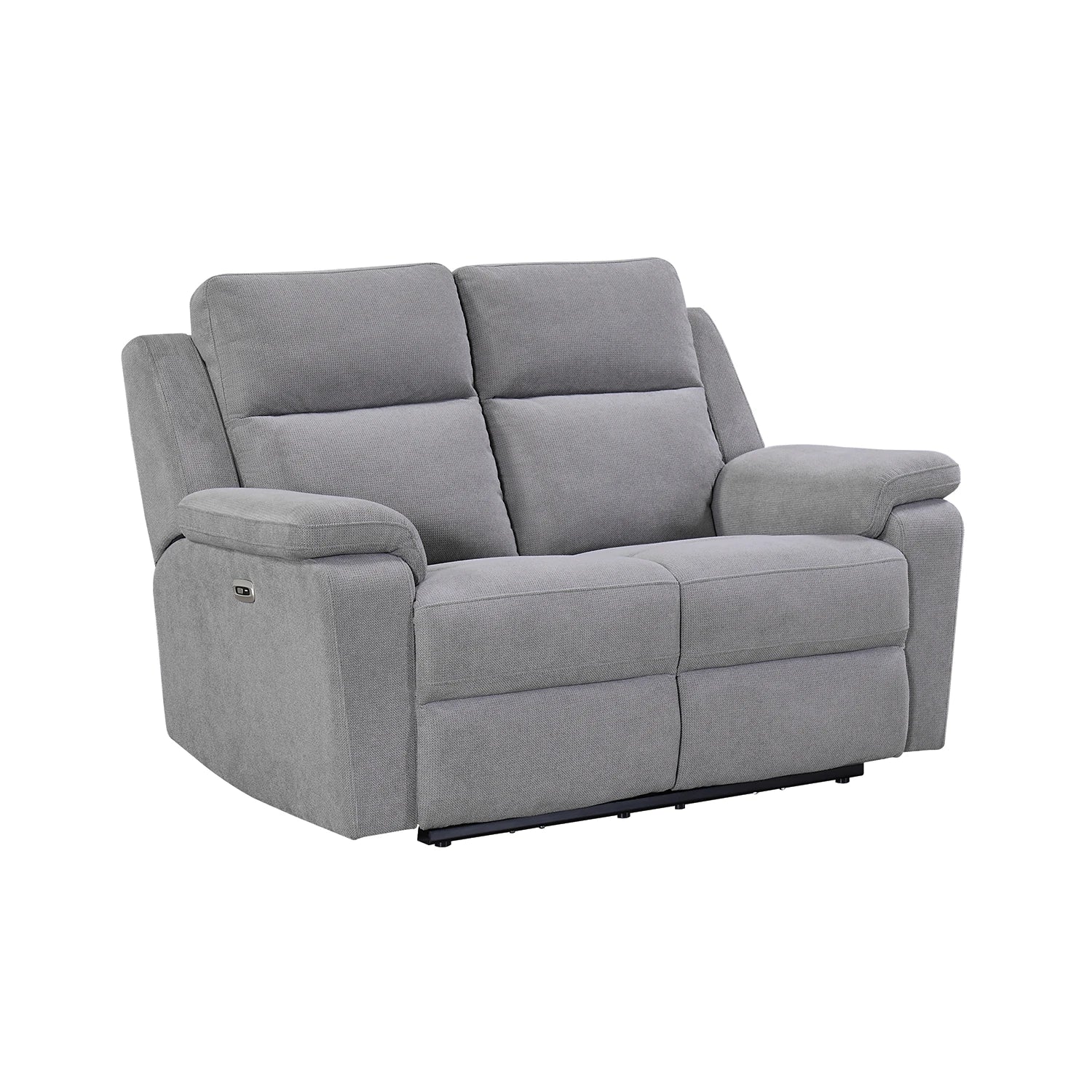 Travis Grey Fabric 2 Seater Power Recliner Sofa with USB Port - Pendle Village Furniture