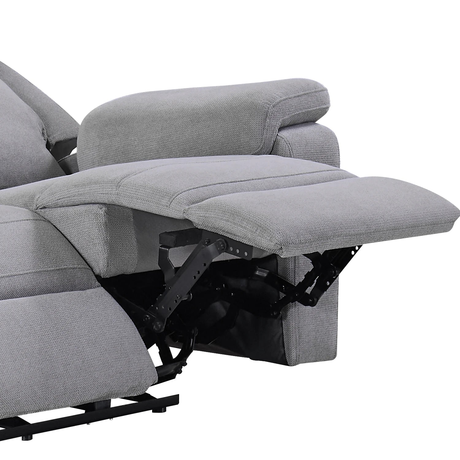 Travis Grey Fabric 2 Seater Power Recliner Sofa with USB Port - Pendle Village Furniture