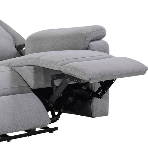Travis Grey Fabric 2 Seater Power Recliner Sofa with USB Port - Pendle Village Furniture