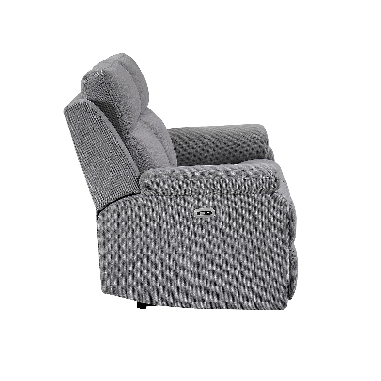 Travis Grey Fabric 2 Seater Power Recliner Sofa with USB Port - Pendle Village Furniture